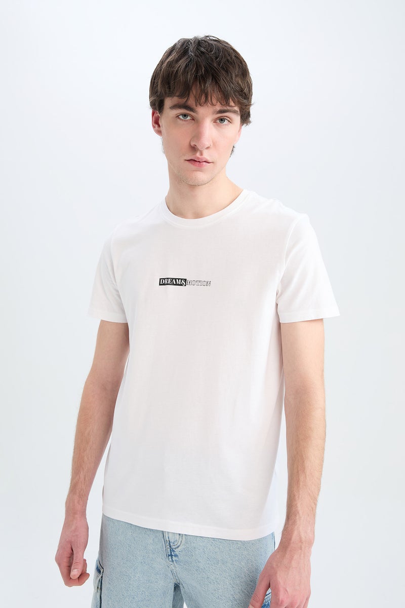 ديفاكتو تيشيرت قطن سليم فيت مطبوع برقبة مستديرة - Image 4